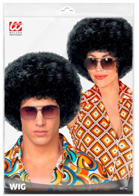 perruque disco, perruque afro, perruque années 70, perruque noire, Perruque Afro Courte Noire – Années 70 et Disco