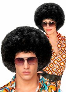 perruque disco, perruque afro, perruque années 70, perruque noire
