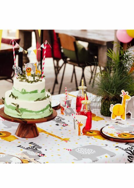 assiettes jetables anniversaire jungle, assiettes anniversaire enfant, Serviettes en Papier Animaux de la Jungle – Anniversaire Enfant – 33×33 cm