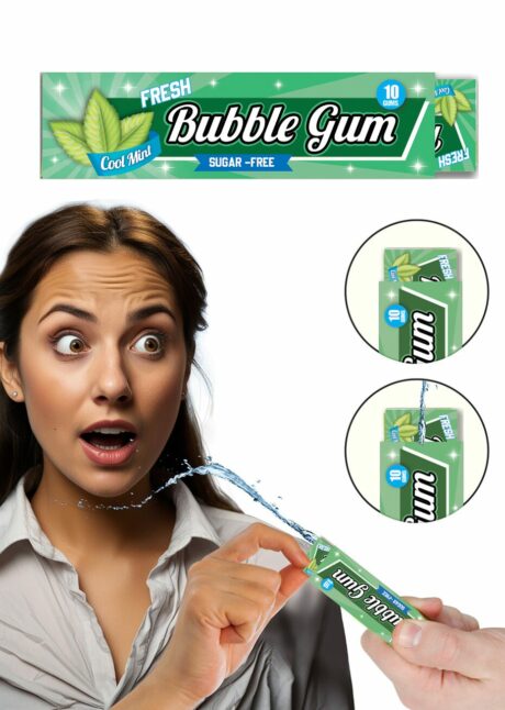 CHEWING GUM LANCE EAU, Chewing-Gum Lance Eau – Farce et Attrape