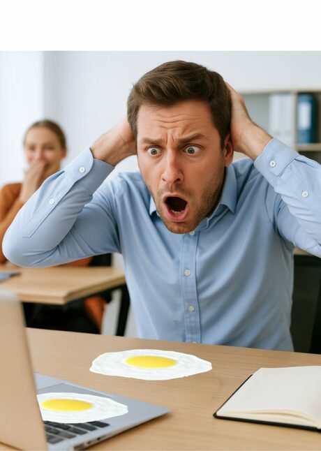 oeuf sur le plat farce et attrape, faux oeuf farce et attrape, Faux Oeuf sur le Plat Gluant – Farce et Attrape