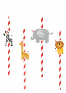 pailles anniversaire animaux, pailles pour anniversaire