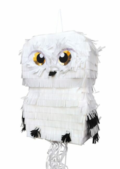 PINATA EDWIGE ANNIVERSAIRE ENFANT, pinata chouette, Pinata Chouette Blanche pour un Anniversaire Magique – 40 cm