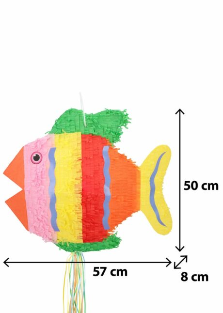 PINATA POISSON ANNIVERSAIRE, pinata poisson tropical, anniversaire thème mer, Pinata Poisson Tropical Multicolore – Anniversaire – 57 cm