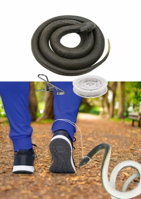 SERPENT AVEC FIL FARCE ET ATTRAPE, faux serpent prank, faux serpent avec fil, Faux Serpent avec Fil Invisible et Pince – Farce et Attrape