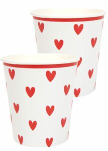 gobelets coeurs rouges, gobelets saint valentin, gobelets coeurs
