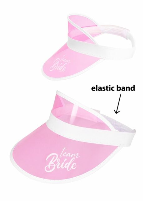 casquette visière team bride, casquette EVJF rose, visière EVJF, Visière Team Bride Rose, EVJF