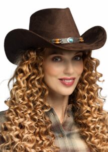 chapeau de cowboy marron suédine, chapeau de cowboy Paris
