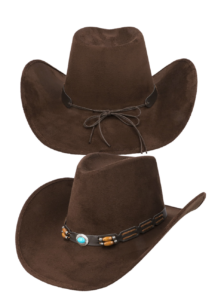 chapeau de cowboy marron suédine, chapeau de cowboy Paris