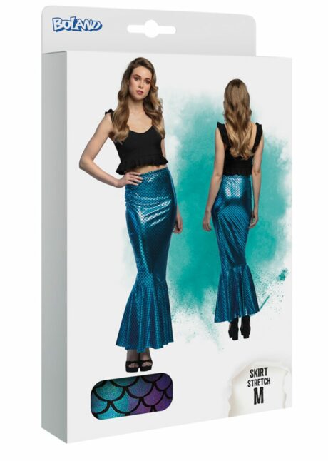 jupe sirène femme, déguisement sirène femme, Jupe Longue de Sirène Bleue, Effet Écailles