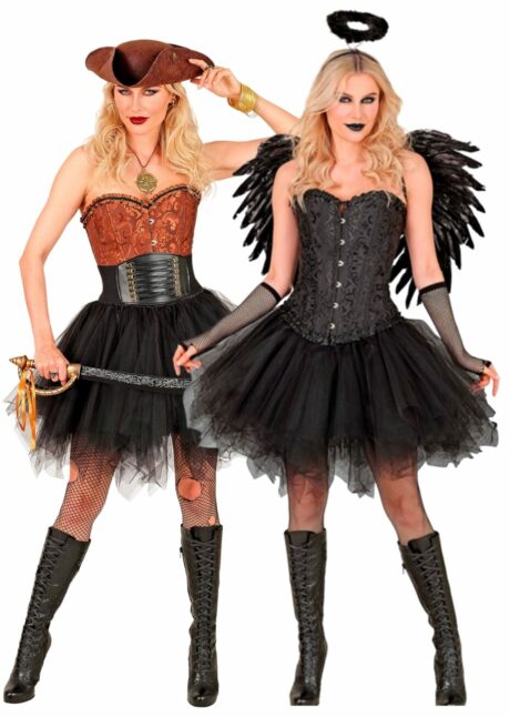 TUTU NOIR FEMME DEGUISEMENT, Tutu Noir Femme Court, Bouffant