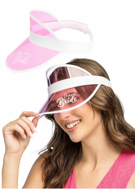 casquette visière team bride, casquette EVJF rose, visière EVJF, Visière Team Bride Rose, EVJF