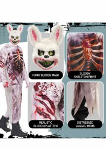 déguisement lapin tueur, déguisement lapin Halloween avec masque, masque lapin horreur