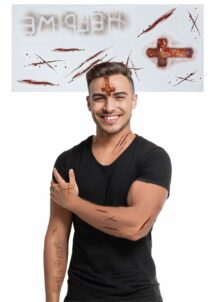 faux tatouage exorciste, faux tatouage blessure Halloween