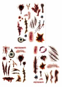 fausses blessures, faux tatouages blessures, fausses blessures Halloween, fausses cicatrices Halloween
