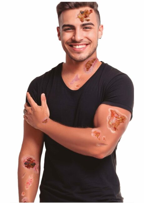 faux tatouages plaies infectées, faux tatouage blessure, fausse blessure Halloween, Faux Tatouage Blessure Infectée – Effet Zombie