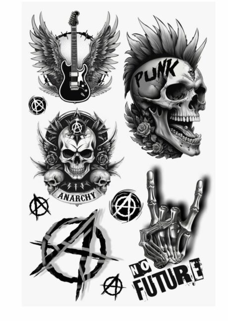 faux tatouage punk, faux tatouages, tatouages éphémères, Faux Tatouages Punk Rock