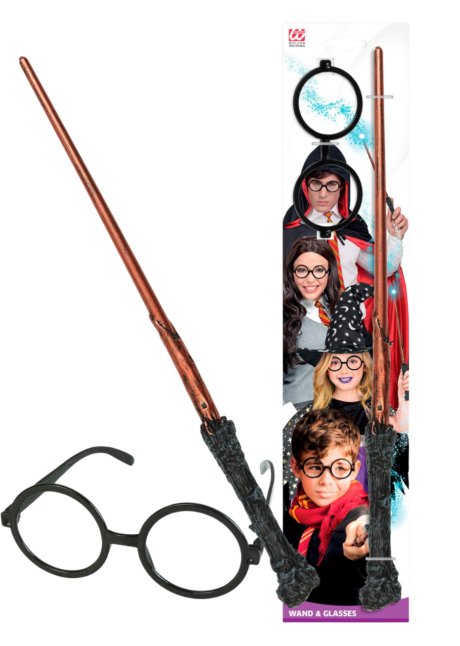 baguette magicien, baguette harry potter, Kit Apprenti Sorcier, Baguette et Lunettes Rondes