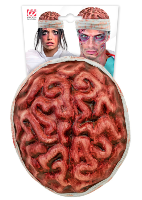 chapeau cerveau Halloween, chapeau bandage cerveau, Chapeau Cerveau avec Bandage Ensanglanté