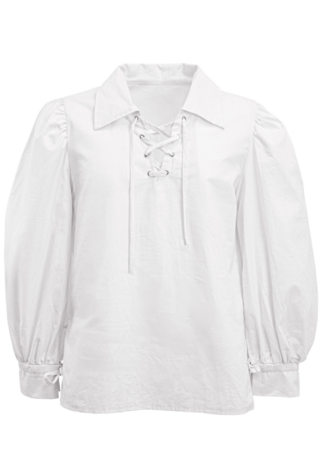 chemise de pirate blanche, chemise médiévale, chemise historique blanche, Chemise Médiévale Blanche à Laçage
