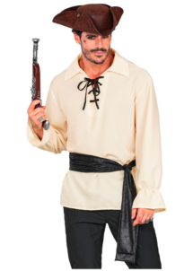 chemise de pirate pour homme, chemise pirate homme, chemise et ceinture pirate