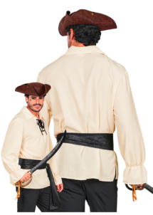 chemise de pirate pour homme, chemise pirate homme, chemise et ceinture pirate