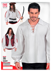 chemise de pirate blanche, chemise médiévale, chemise historique blanche