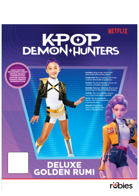 déguisement K-Pop fille, déguisement kpop rumi, costume Kpop licence officielle, Déguisement KPop Demon Hunters, Rumi Golden Luxe, Fille