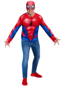 KIT DEGUISEMENT SPIDER-MAN ADULTE, t-shirt Spiderman, top et masque Spider-man adulte, top spiderman adulte