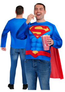 déguisement superman adulte, top Superman adulte avec cape, Tshirt Superman adulte