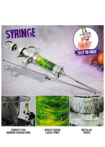 fausse seringue déguisement, seringue géante, fausse seringue Halloween, Fausse Seringue de 30 cm, Effet Contaminé