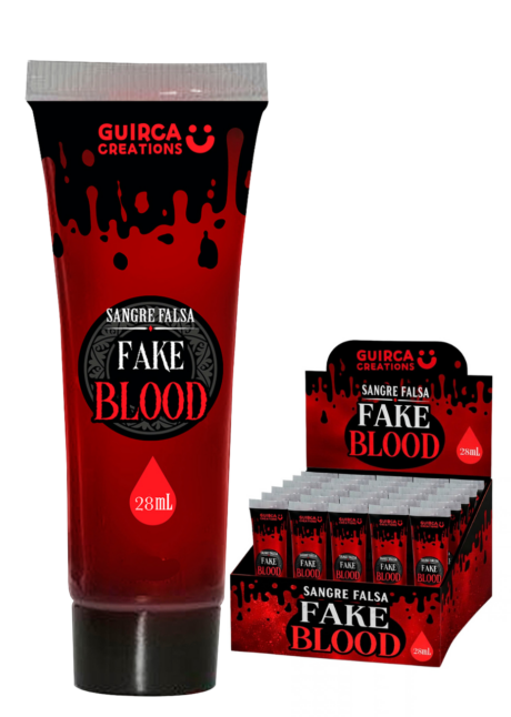 FAUX SANG EN TUBE 28 ML, tube de faux sang maquillage, Tube de Faux Sang Rouge Vif, 28 ml, Guirca