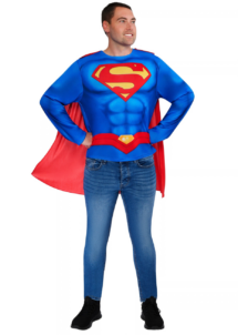 déguisement superman adulte, top Superman adulte avec cape, Tshirt Superman adulte
