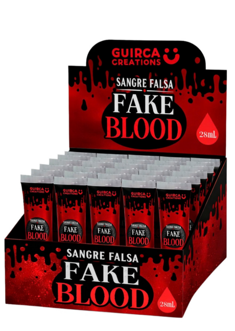 FAUX SANG EN TUBE 28 ML, tube de faux sang maquillage, Tube de Faux Sang Rouge Vif, 28 ml, Guirca