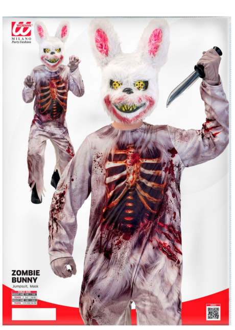 déguisement lapin zombie garçon, déguisement lapin tueur garçon, Déguisement de Lapin Tueur Ensanglanté, Combinaison et Masque, Garçon
