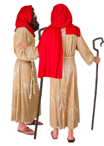 déguisement Jésus, déguisement messie, costume de jesus, Déguisement de Jésus avec Perruque et Barbe, Tunique et Châle Rouge