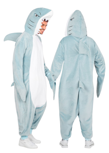 déguisement de requin adulte, déguisement requin homme, déguisement requin femme, Déguisement de Requin, Combinaison Ample à Capuche