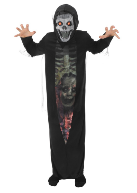déguisement squelette garçon, déguisement halloween garçon, Déguisement de Squelette Démoniaque, Tunique et Masque Cagoule, Garçon