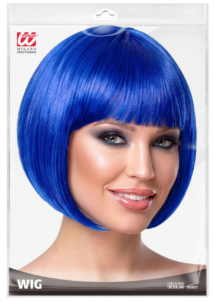 perruque bleue femme, perruque carré bleu, perruque courte bleue, Perruque Bleue Courte, Carré à Frange, Chanel