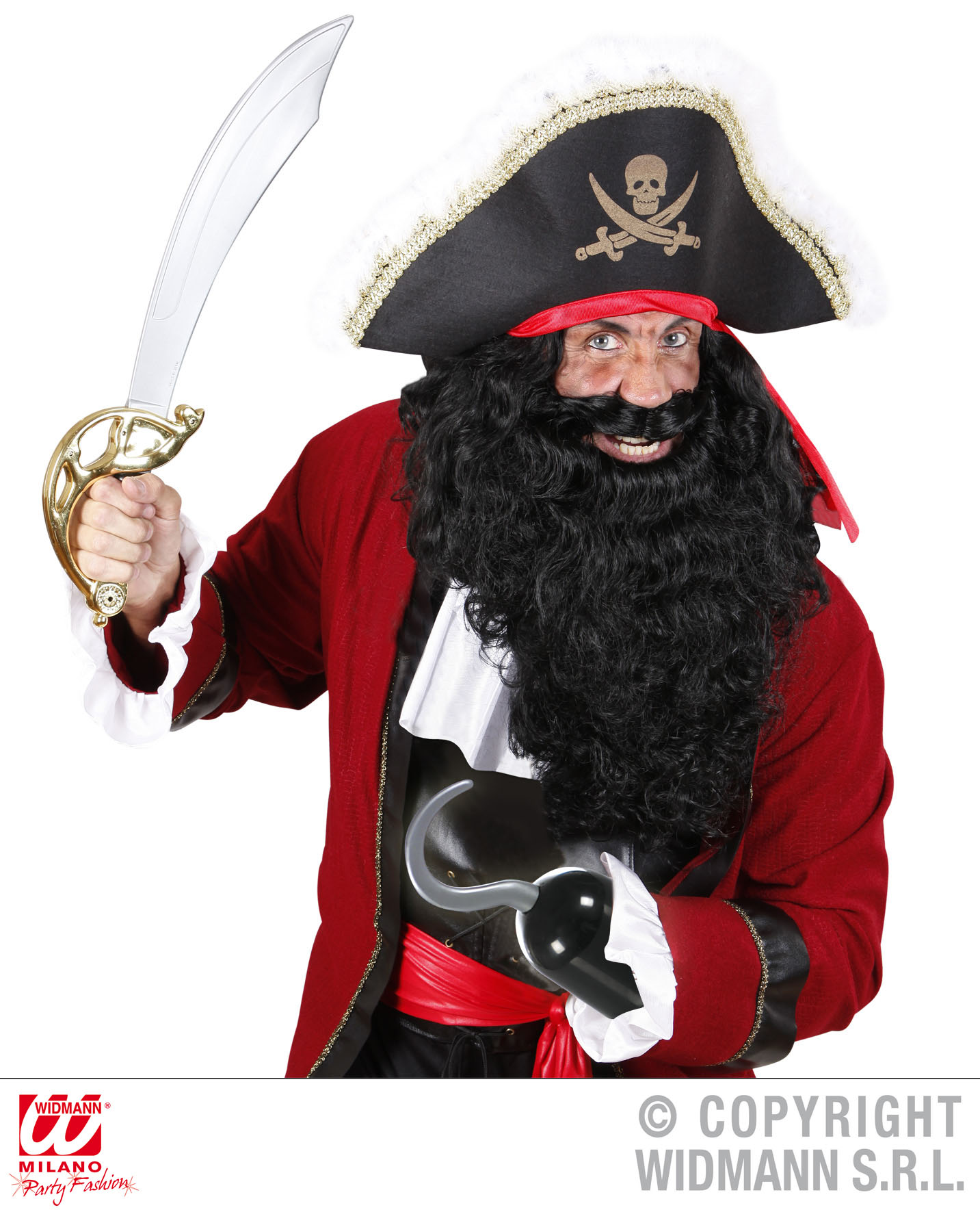 Crochet De Main Pirate En Plastique - Accessoire Déguisement Classique - Longueur 21 Cm - Pour Halloween, Fêtes, Jeux De Rôle