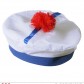 chapeau de matelot, bob marin, bob de la marine, béret de marin, béret de marine avec pompon, chapeau de matelot, accessoires déguisement marin Bob Marin, Pompon Rouge