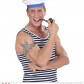 chapeau de matelot, bob marin, bob de la marine, béret de marin, béret de marine avec pompon, chapeau de matelot, accessoires déguisement marin Bob Marin, Pompon Rouge