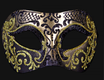 masque brillant, masque vénitien paillettes, masque vénitien, loup vénitien, masque carnaval de venise, véritable masque vénitien, accessoire carnaval de venise, déguisement carnaval de venise, loup vénitien fait main Vénitien, Brillante, Noir et Or